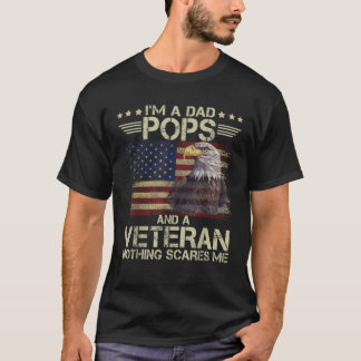 Camiseta Pai Pop Veterano American Flag Orgulhoso Eagle Pad