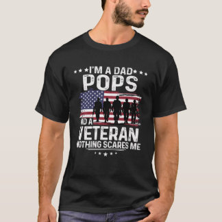 Camiseta Pai Pop Veterano Nada me assusta Honra e Orgulho
