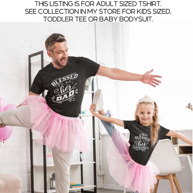 Camiseta Pai Preto e Eu Correspondendo Abençoados (Criador carregado)