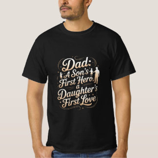 Camiseta Pai: Primeiro herói do filho, primeiro amor da fil