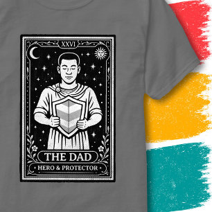 Camiseta Pai Protetor Escudo Cárdio Estilo Tarô Cósmico Pai