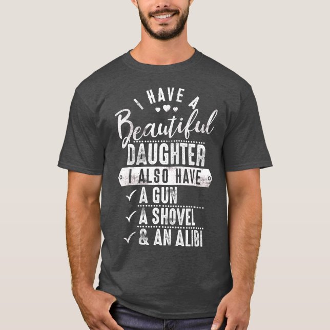 Camiseta Pai Protetor Eu Tenho Uma Filha Bonita (Frente)
