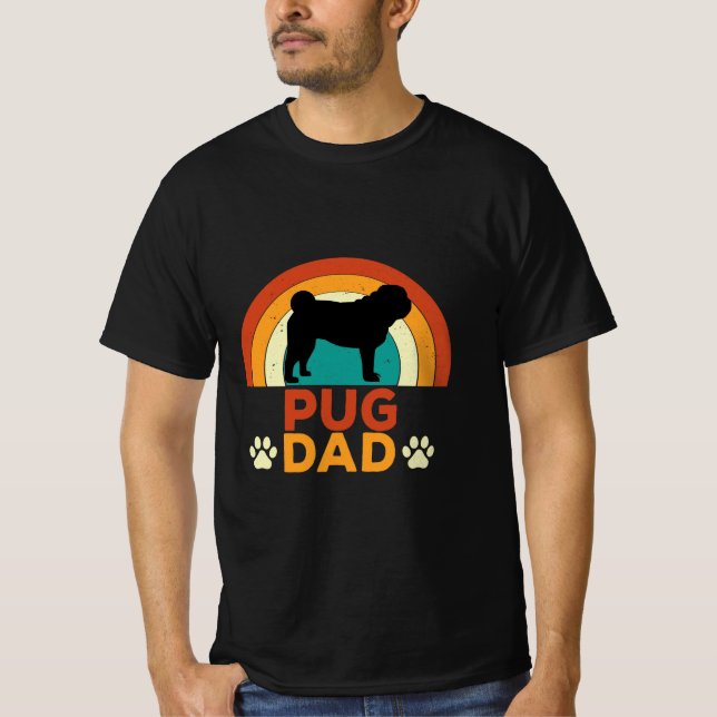 Camiseta Pai Pug Retro (Frente)