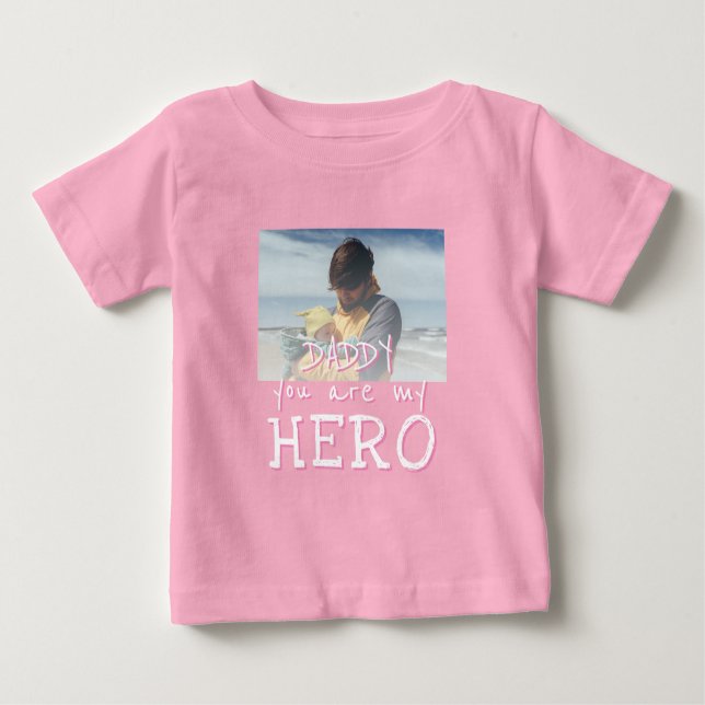 Camiseta Pai que você seja minha foto do Pai Hero Typografi (Frente)