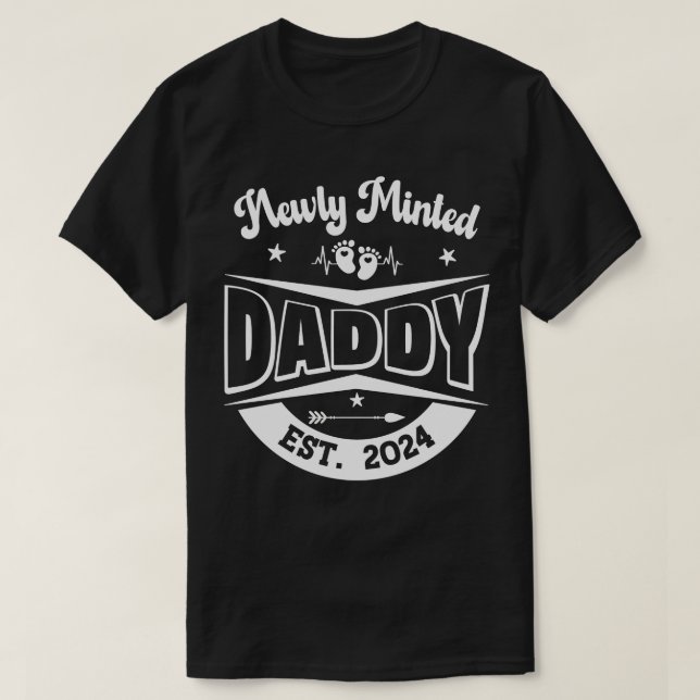 Camiseta Pai Recém-Apreciado Est 2024 1 (Frente do Design)