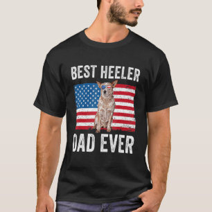 Camiseta Pai Red Heeler Amante do Cão de Gado Australiano E