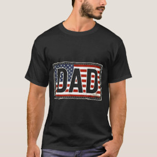 Camiseta Pai retrô bandeira americana combinando família pa