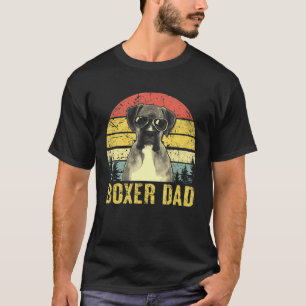 Camiseta Pai Retro Boxer Boxer  Mens Vintage Pai Cachorro P