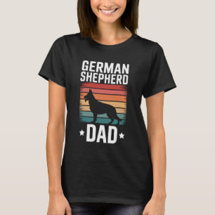 Camiseta Pai Retro Pastor Alemão para Homens que Amam Cães 