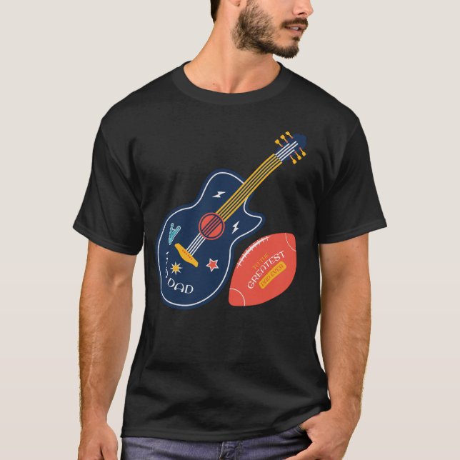 Camiseta Pai Rockstar - Violão do Dia do Pai 🎸 💙 (Frente)