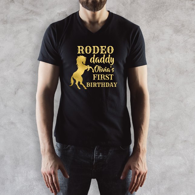 Camiseta Pai Rodeo Primeira festa do rodeo (Criador carregado)
