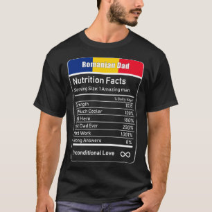 Camiseta Pai romeno Fatos Nutrição Dia de os pais Pai Pre