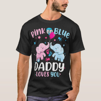 Camiseta Pai Rosa Ou Azul Te Ama Elefão Reveal De Gênero