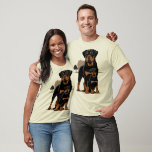 Camiseta Pai Rottweiler - Proteção - Filho - Lar - Família