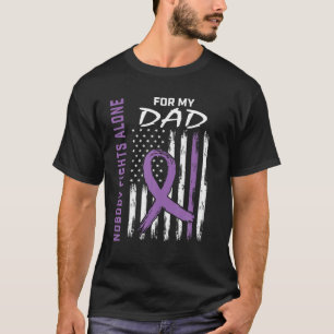 Camiseta Pai Roxo Alzheimers Sinalizador de Consciência Dem