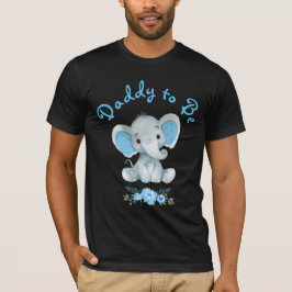 Camiseta Pai Rustic Blue Boy Elephant para ser Chá de frald
