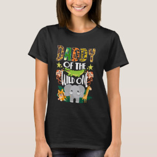 Camiseta Pai Safari primeiro aniversario Selvagem de Um Zoo