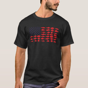 Camiseta Pai Salgado Pesca de Água Salgada Bandeira Americ
