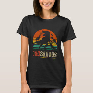 Camiseta Pai saurus Rex Pai Dinossauro 3 Crianças Pai