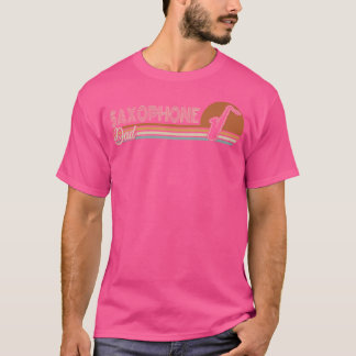 Camiseta Pai Saxofone Para Homens Padre Retro Jazz Musical 