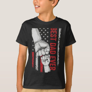 Camiseta Pai sempre punho cerrado com bandeira americana pa