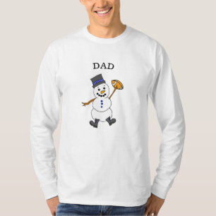Camiseta Pai Snowman Cute Whimsic Christmas