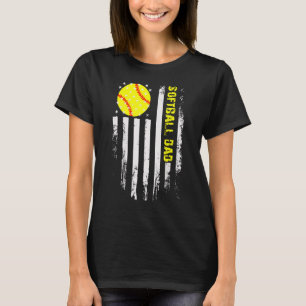Camiseta Pai Softball Bandeira Usa Bandeira Americana Padre