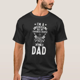 Camiseta Pai Soldado Mens Eu sou um Soldado, mas meu Peo fa