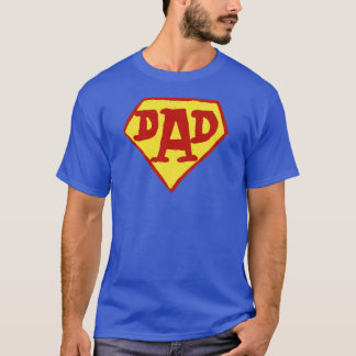 Camiseta Pai Super Herói Engraçado Dia dos Pais Azul Vintag
