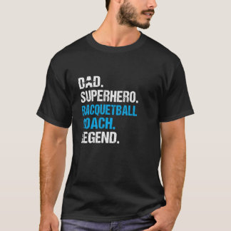 Camiseta Pai Super Herói Racquetball Treinador Engraçado Hu