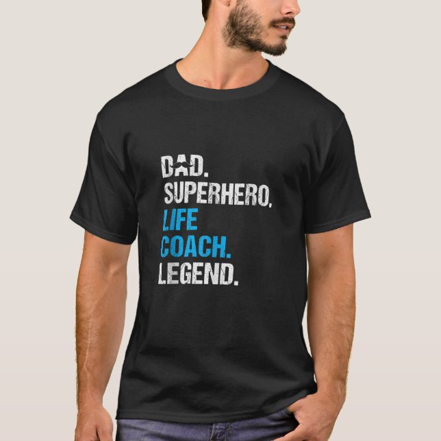 Camiseta Pai Super Herói Vida Treinador Engraçado Vida Trei (Frente)