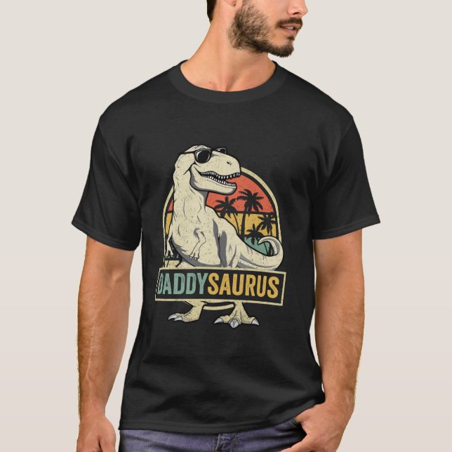 Camiseta Pai Surus T Rex Dinossaur Men DaddySaurus Family (Frente)