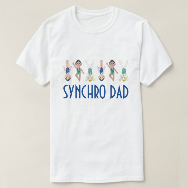 Camiseta PAI SYNCHRO Nome da Filha Nadadora Sincronizada (Frente do Design)