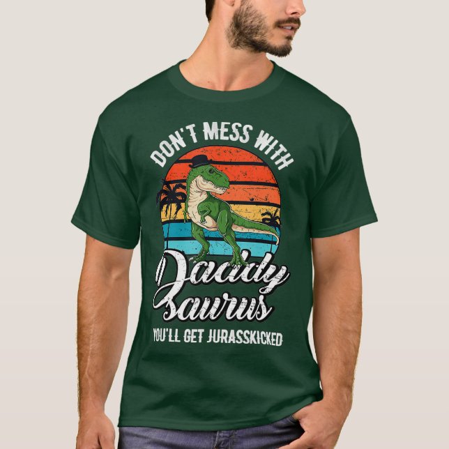 Camiseta Pai T-Rex Daddysaurus Rex Dinossaur Dia de os pais (Frente)