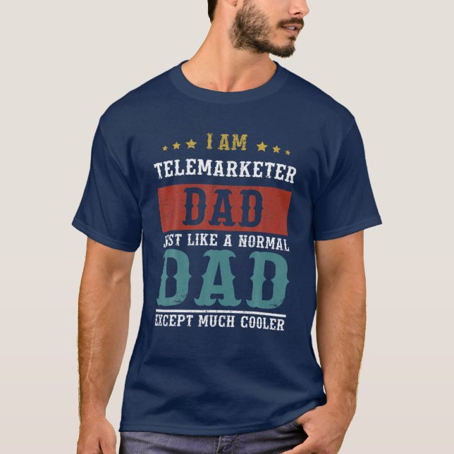 Camiseta PAI TELEMARKETER Dia de os pais engraçado Presente (Frente)