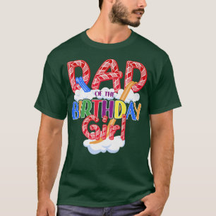 Camiseta Pai Tema Candy da Rapariga de Aniversário132