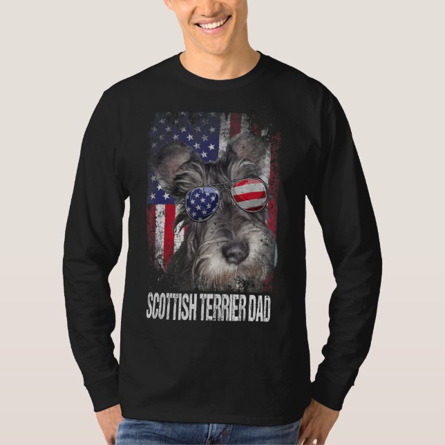 Camiseta Pai Terrier escocês com orgulho de canalha america (Frente)