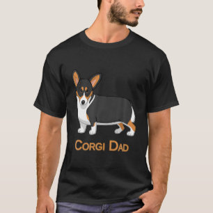 Camiseta Pai Trapos de Cachorro Pembroke Corgi, Tricolor pr