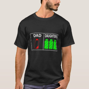Camiseta Pai Triplet de Três Filhas Engraçado Dia de os pai