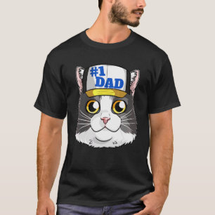 Camiseta Pai Tuxedo Cat 1 Dia de os pais Kitten