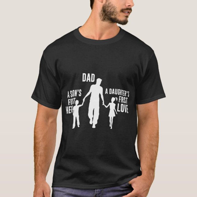 Camiseta Pai um primeiro herói dos filhos pai do amor das (Frente)