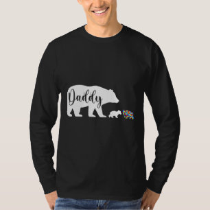 Camiseta Pai Urso Autismo Sensibilização Amor Suporte Famíl