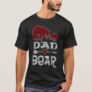 Camiseta Pai Urso Buffalo Xadrez Vermelha Seta Natal Pajama