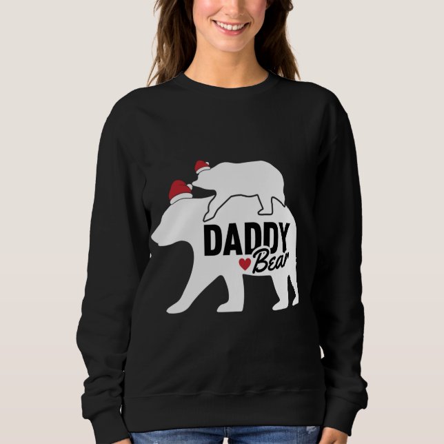 Camiseta Pai Urso Natal Pai X Mas Bonito Filha Filho (Frente)