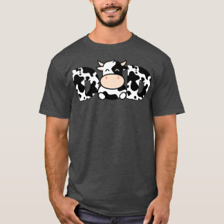 Camiseta Pai Vaca Impressão Preto-Preto Adora Vacas Fazenda
