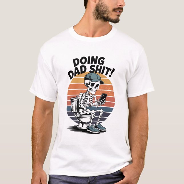 Camiseta Pai Vaso Sanitário Esqueleto (Frente)