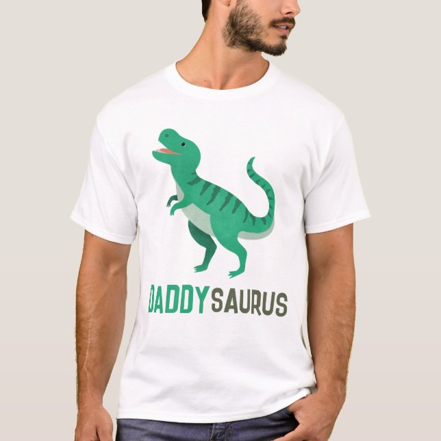 Camiseta Pai Verde Dinossauro T-Rex Pais (Frente)