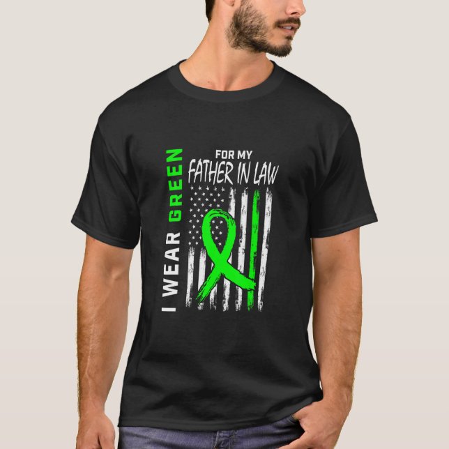 Camiseta Pai Verde Para Meu Pai Em Direito Doença Renal Em  (Frente)
