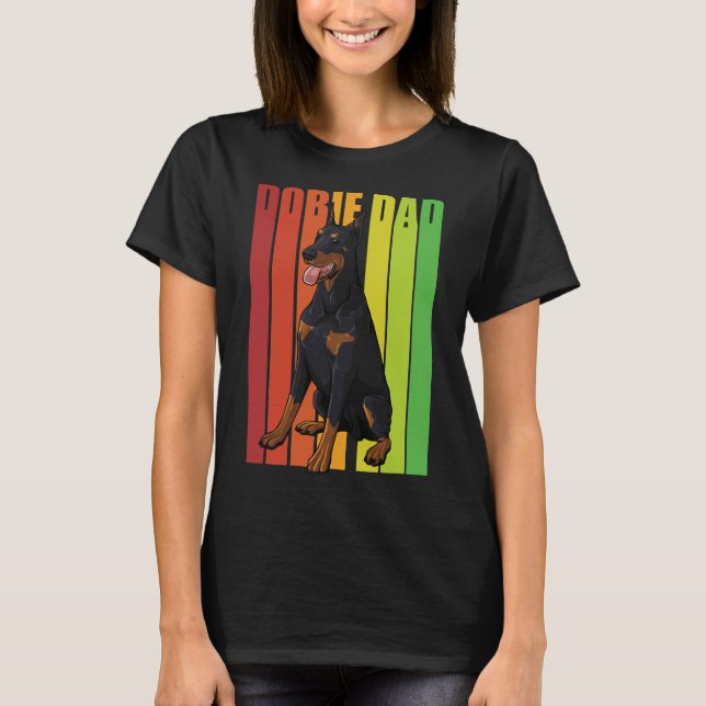 Camiseta Pai Vintage Doberman Pinscher (Frente)