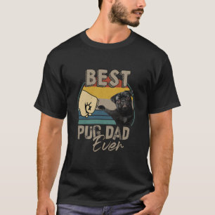 Camiseta Pai Vintage Dog Pai Best Pug Alguma Vez Essencial
